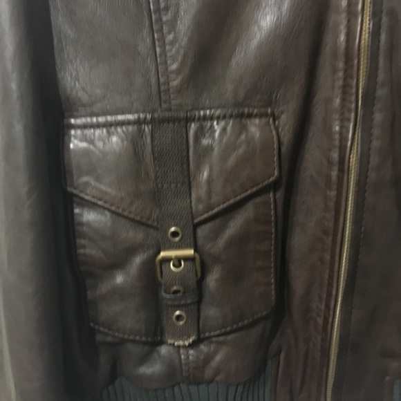 NWOT - Lucky Brand Genuine Leather Bomber  XL - Picture 2 of 5